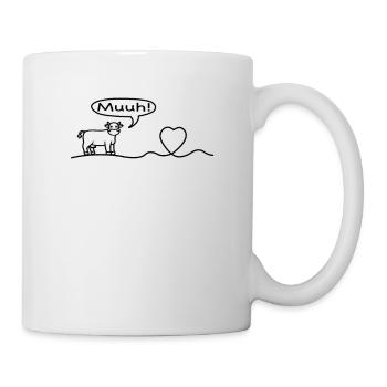 Kuh Herz Herzschlag Witz Spruch Meme Geschenk - Tasse - Weiß - Rechts
