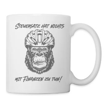 Steuersatz Affe Biker Geschenkidee Fahrrad - Tasse - Weiß - Rechts