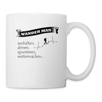 Wander Man - aushalten atmen ignorieren - Tasse - Weiß - Rechts