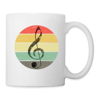 Clé de violon - Clé de partition Vintage - Mug blanc - blanc - Droite