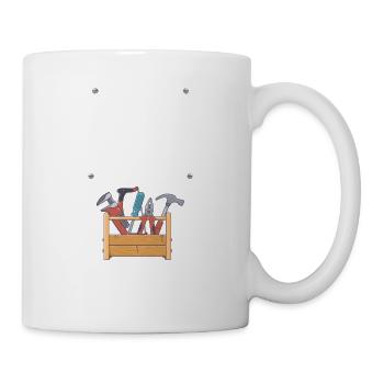 Papa Vater ist Techniker oder Handwerker Werkzeug - Tasse - Weiß - Rechts