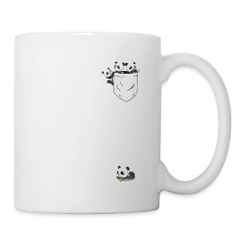 Niedliche schlafende Pandas in Brusttasche Lustig - Tasse - Weiß - Rechts