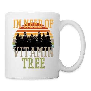 Waldbaden Waldliebe Spruch VITAMIN TREE Wald Bäume - Tasse - Weiß - Rechts