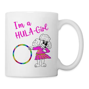 Ich bin ein Hulahoop Girl - weißes Pudelmädchen - Tasse - Weiß - Rechts