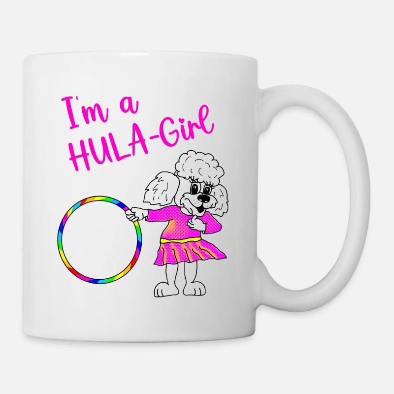Ich bin ein Hulahoop Girl - weißes Pudelmädchen - Tasse - Weiß