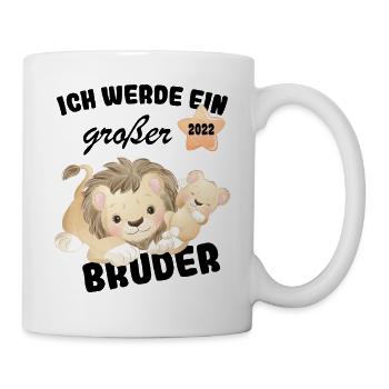 Ich werde großer Bruder 2022 Nachwuchs Verkünden - Tasse - Weiß - Rechts