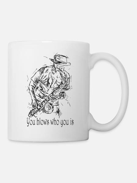 Musik Musikinstrument Saxophon Saxophon t-shirt - Tasse - Weiß