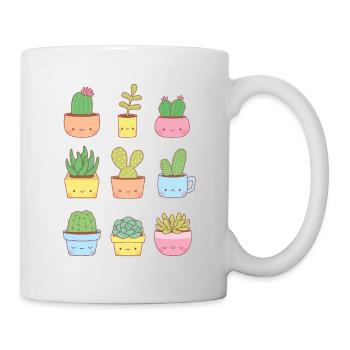 Kawaii Cactus and Succulents Plants - Mug - white - Right