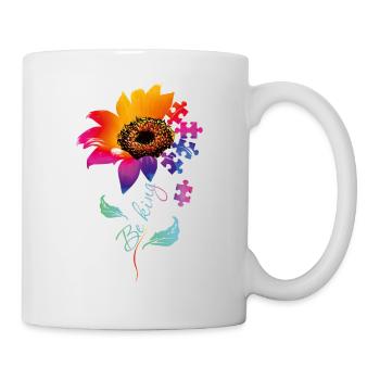 Autism Be Kind Shirt - Autism Flower Be Kind Gift - Mug blanc - blanc - Droite