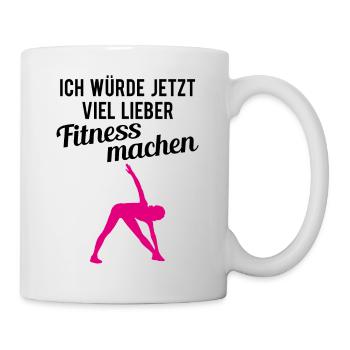Home Workout Training Fitness Spruch Geschenk - Tasse - Weiß - Rechts