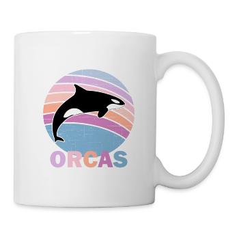Orcas Vintage retromammaldolphinsblack und whiteca - Tasse - Weiß - Rechts