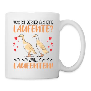 Laufente Laufenten witzig Geschenk - Tasse - Weiß - Rechts