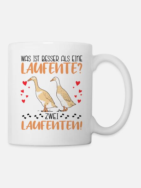 Laufente Laufenten witzig Geschenk - Tasse - Weiß