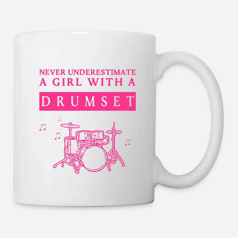 Underestimated Drumset Girl - Mug blanc - blanc