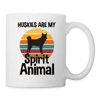 Husky Retro Design Geschenk - Tasse - Weiß - Rechts