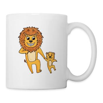 Lion avec enfant - Mug blanc - blanc - Droite