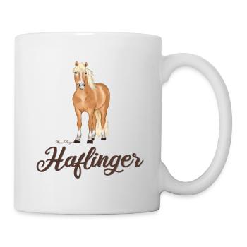 Haflinger mit dunkler Schrift - Tasse - Weiß - Rechts