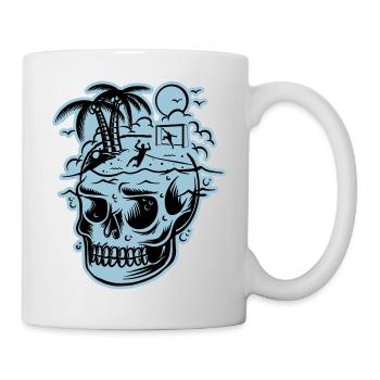 Skull beach handball or die - Tasse - Weiß - Rechts