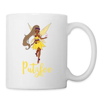 Saubere Putzfee Putzfrau Reinigungsdame Hausfrau - Tasse - Weiß - Rechts