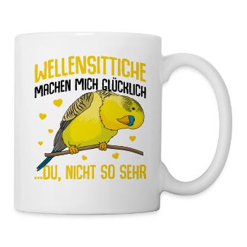 Wellensittich - Tasse - Weiß - Rechts