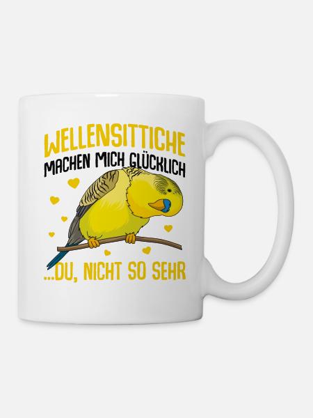 Wellensittich - Tasse - Weiß