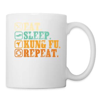 Eat Sleep Kung Fu Repeat Vintage - Mug - white - Right