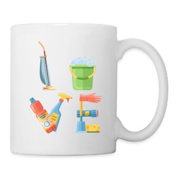 Design pour nettoyeurs Personnel de nettoyage Femme de ménage - Mug blanc - blanc - Droite