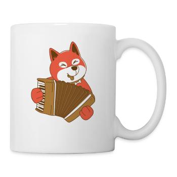 Fuchs spielt Akkordeon Ziehharmonika Handharmonika - Tasse - Weiß - Rechts