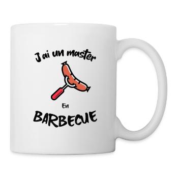 Humour Cuisine Roi ou Reine du Barbecue Grillades - Mug blanc - blanc - Droite