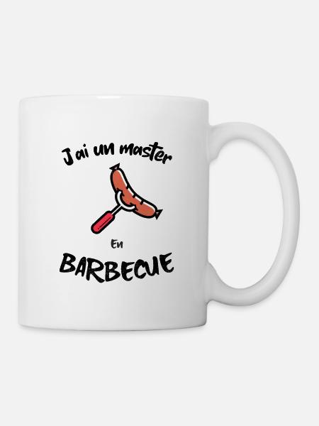 Humour Cuisine Roi ou Reine du Barbecue Grillades - Mug blanc - blanc