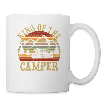 King Of The Camper Retro Camping Sohn Junge Natur - Tasse - Weiß - Rechts
