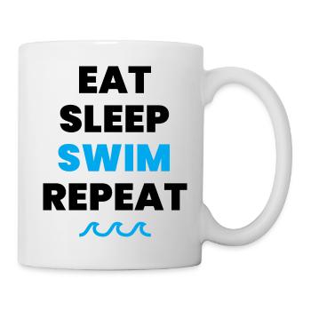 Eat Sleep Swim Repeat citation - Mug blanc - blanc - Droite