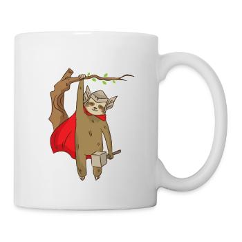 FAULTHOR das nordische Faultier Götter Thor Odin - Tasse - Weiß - Rechts