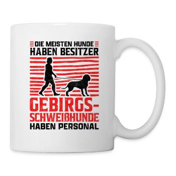 Bayerischer Gebirgsschweißhund Personal Spruch - Tasse - Weiß - Rechts