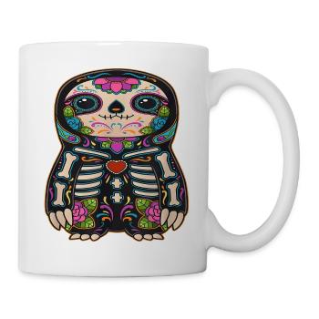 Paresseux Dia de los Muertos Crâne de sucre - Mug blanc - blanc - Droite