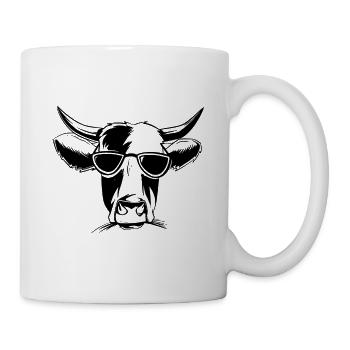 Drôle vache cool vaches lunettes de soleil - Mug blanc - blanc - Droite