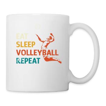 EAT SLEEP VOLLEYBALL REPEAT - Mug blanc - blanc - Droite