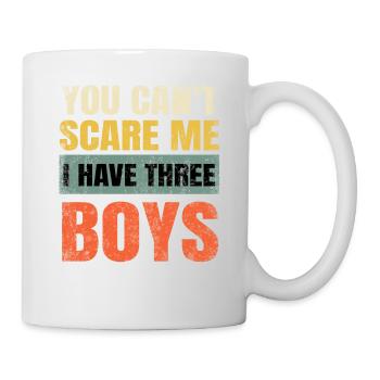 Tu ne peux pas me faire peur J’ai trois garçons Papa Maman Unise - Mug blanc - blanc - Droite