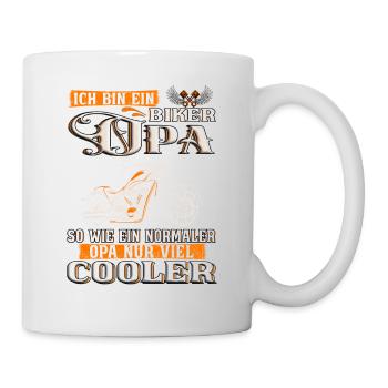 Ich bin ein Biker Opa so wie normaler - Tasse - Weiß - Rechts