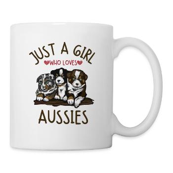 Aussie Lover Girl, Australian Shepherd Lover - Mug - white - Right