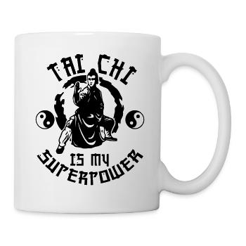 Tai Chi Est ma superpuissance Ying Yang Arts martiaux - Mug blanc - blanc - Droite