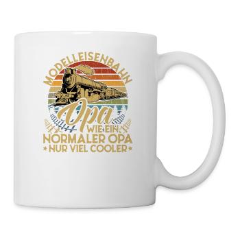 Modelleisenbahn Opa - Tasse - Weiß - Rechts