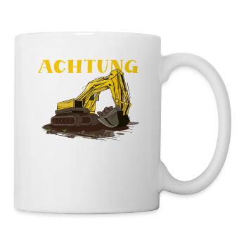 Bagger Haus Bau für Bauherr - Tasse - Weiß - Rechts