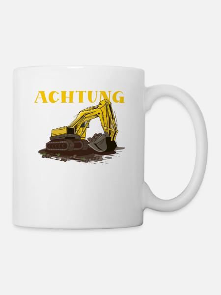 Bagger Haus Bau für Bauherr - Tasse - Weiß