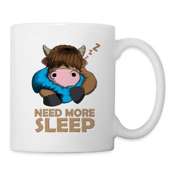Need more Sleep Scottish Highland Cattle Cow - Mug - white - Right