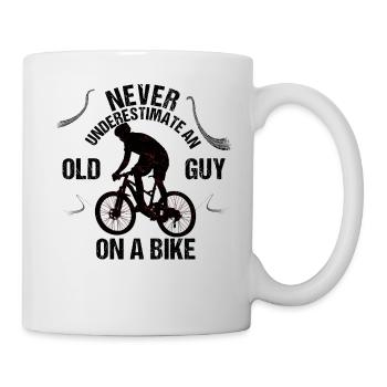 Never Underestimate An Old Guy On A Bike! - Mug - white - Right