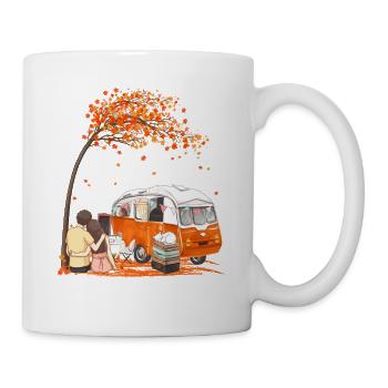 Die schönste Zeit des Jahres, Camping Shirt - Tasse - Weiß - Rechts