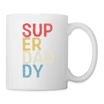 Super Daddy Vatertag Papa Geschenk - Tasse - Weiß - Rechts