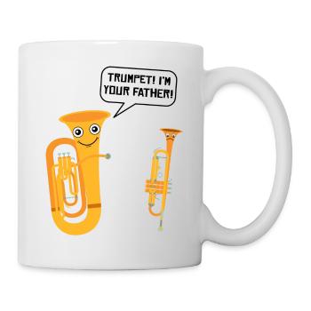 Tuba wind instrument Tubist trumpet brass band - Mug - white - Right