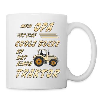 OPA IST EINE COOLE SOCKE ER HAT EINEN TRAKTOR - Tasse - Weiß - Rechts